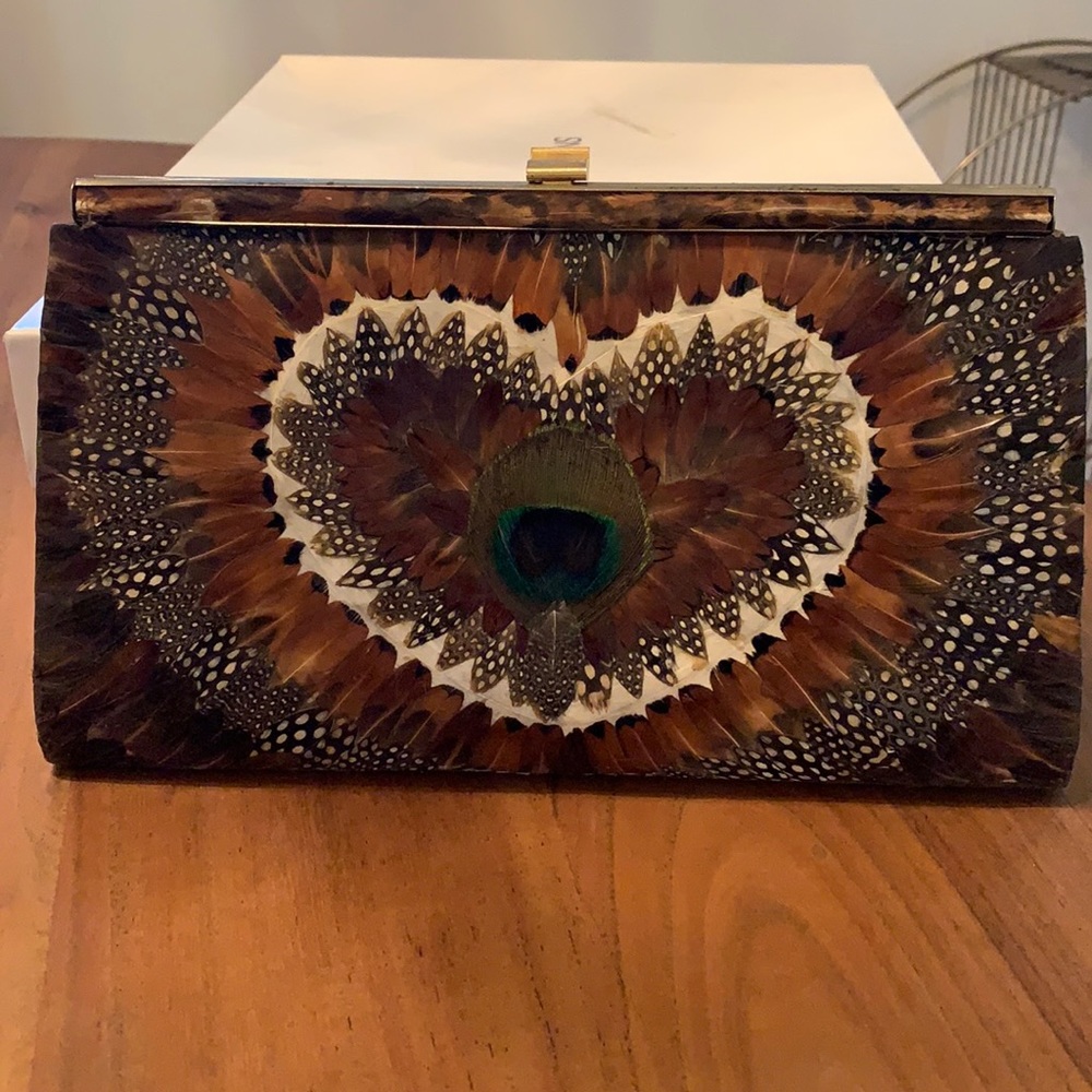 Vintage feather clutch